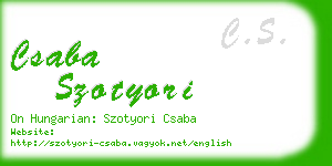 csaba szotyori business card